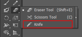 Knife tool in illustrator