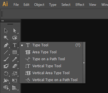 Type tool fly-out menu