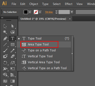 Area type tool in illustrator