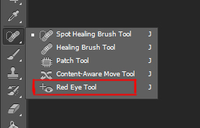 red eye tool in photoshop
