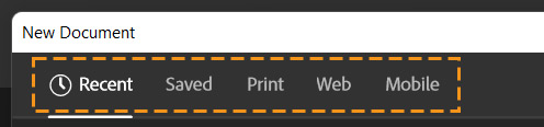 Presets tab in New Document dialog box in InDesign to create a new document
